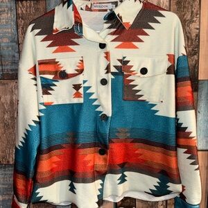 MISSLOOK Multicolor Geometric Button-Up Shirt